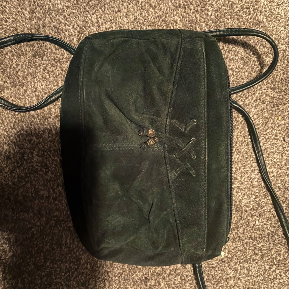 Green Suede Crossbody Bag